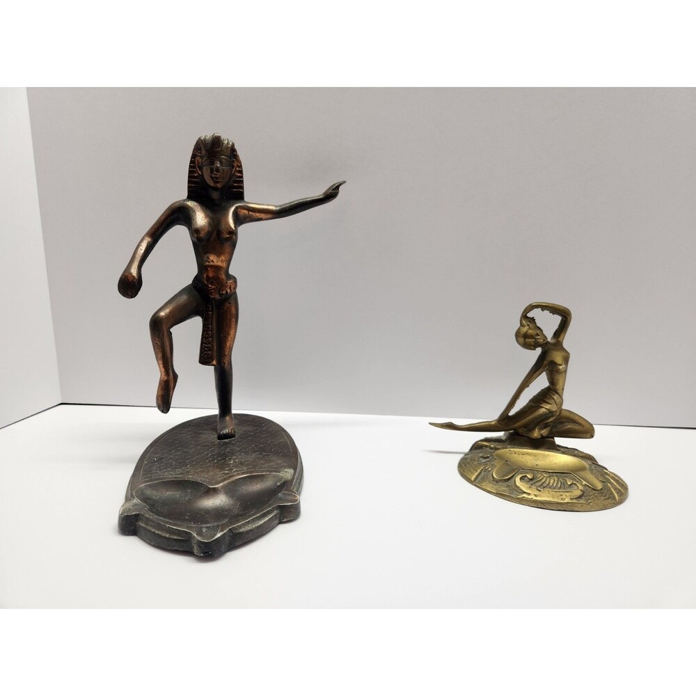 Vintage Egyptian Brass/Metal Ashtrays Set Of 2